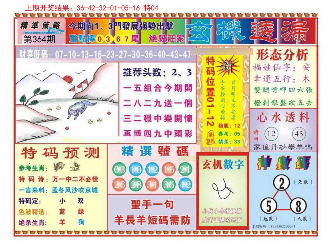 2024364期玄机透漏