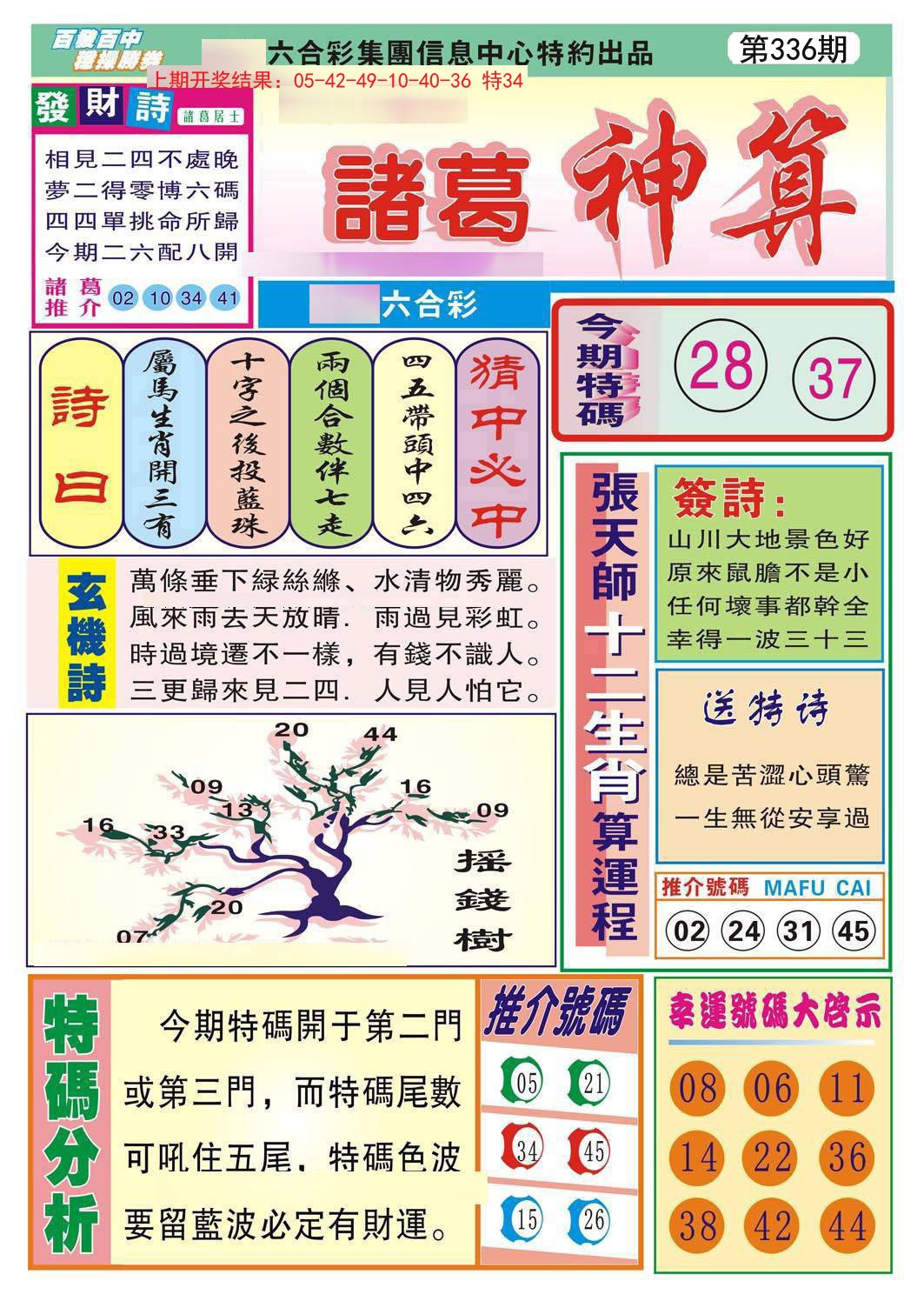 2024336期诸葛神算