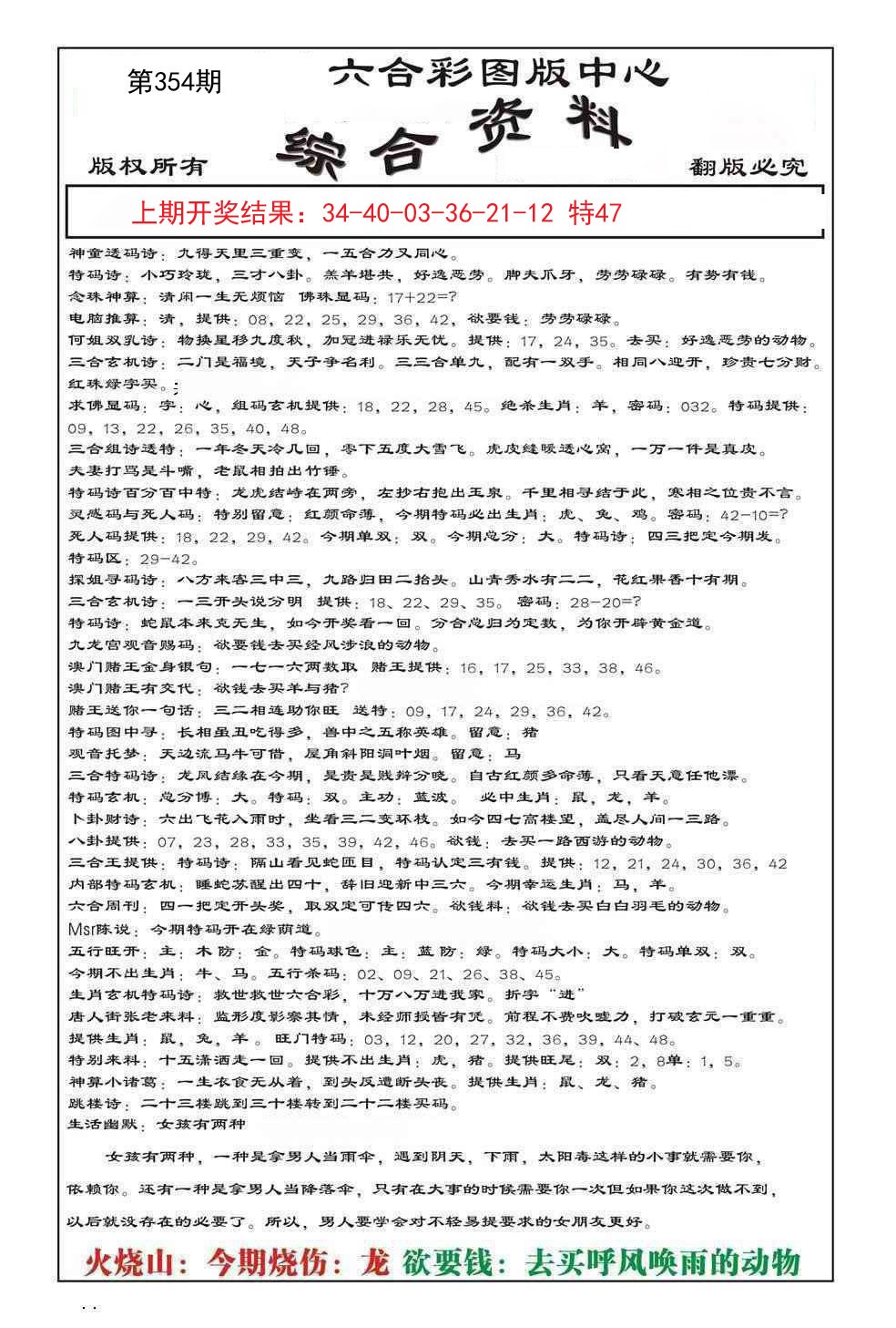 2024354期内部综合资料