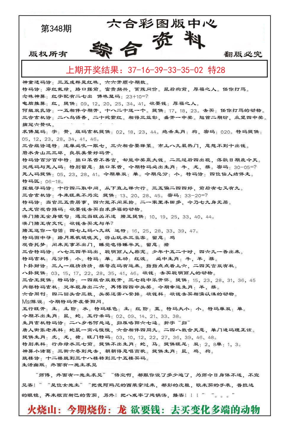 2024348期内部综合资料