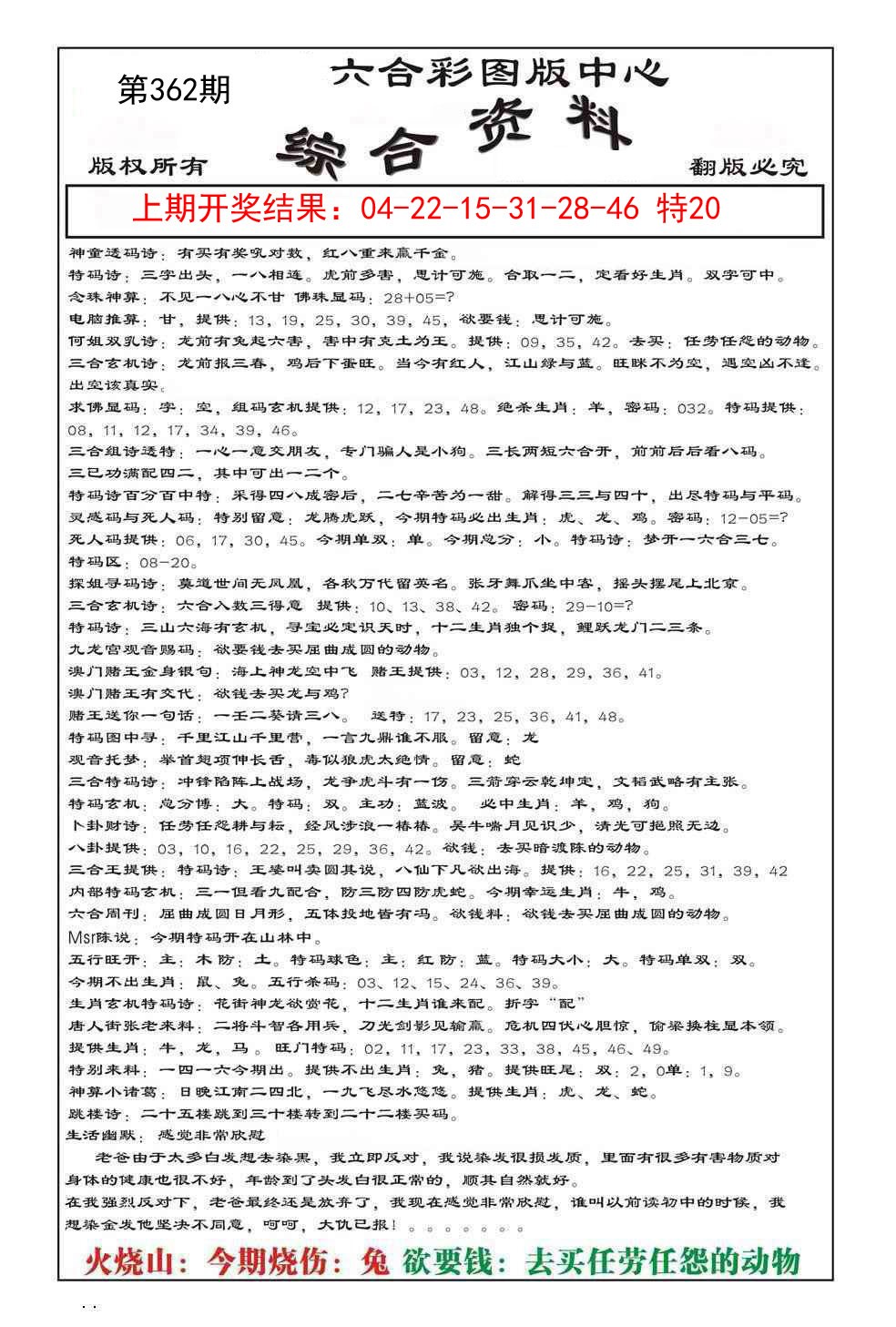 2024362期内部综合资料