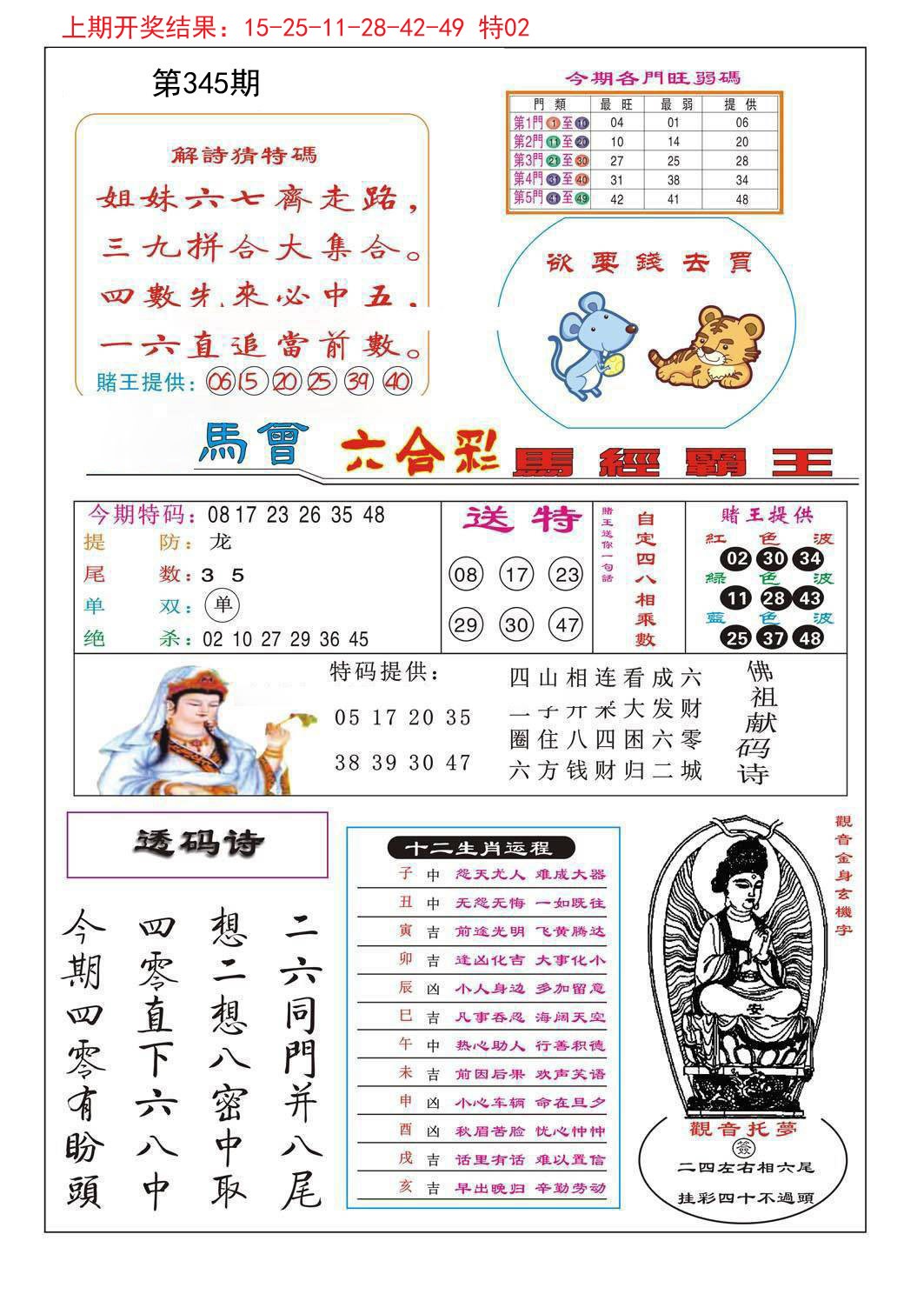 2024345期马经霸王
