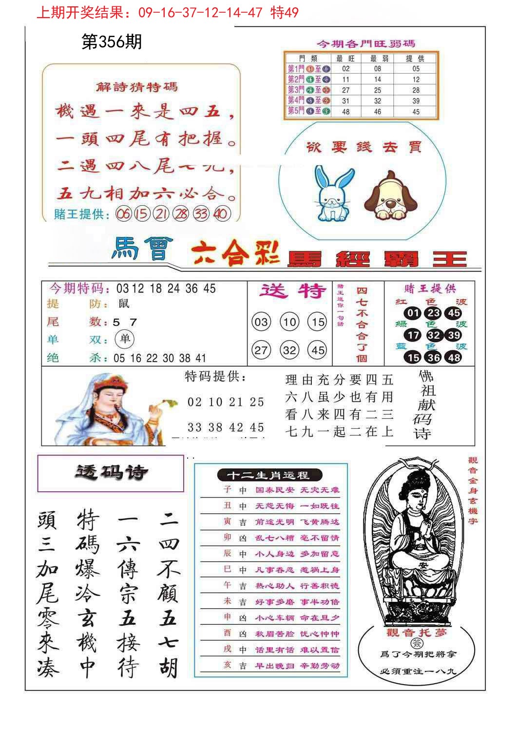 2024356期马经霸王