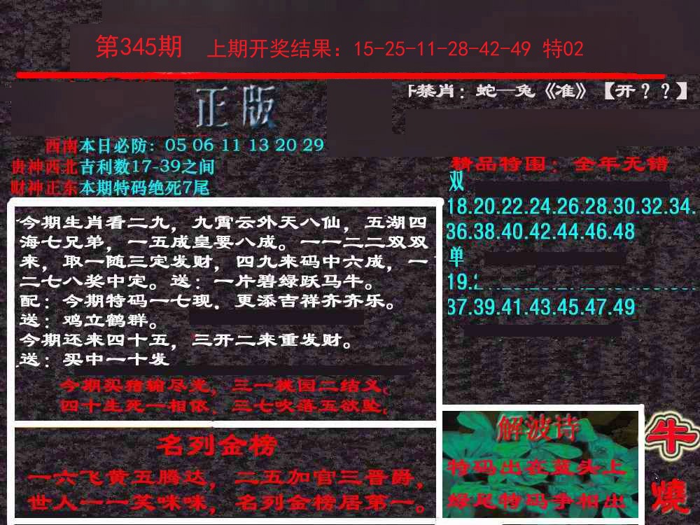 2024345期新港内幕