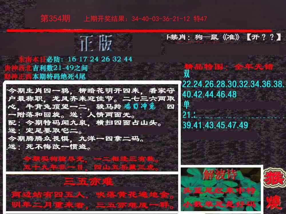 2024354期新港内幕