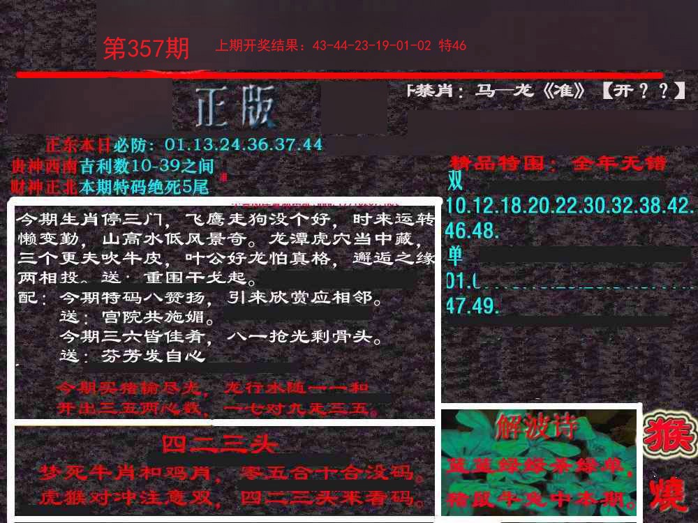 2024357期新港内幕