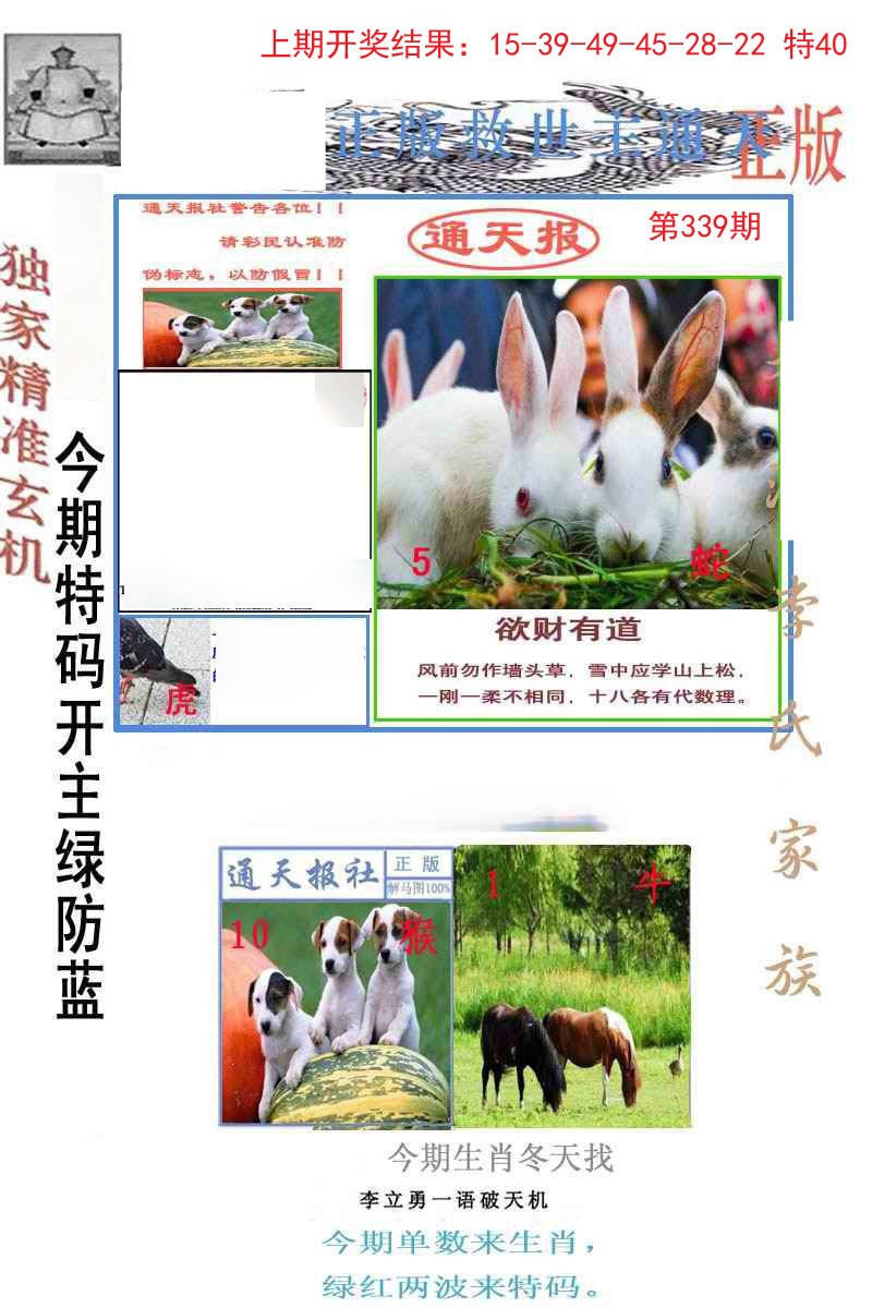 2024339期李力勇通天报