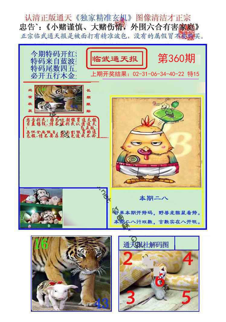 2024360期临武通天报