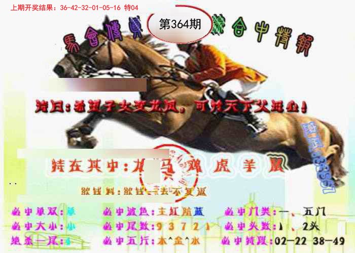 2024364期马会传真-综合报