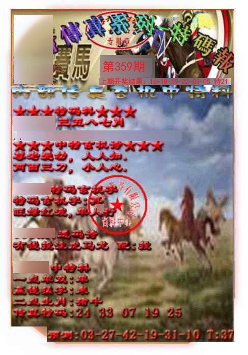 2024359期马会传真-特码报