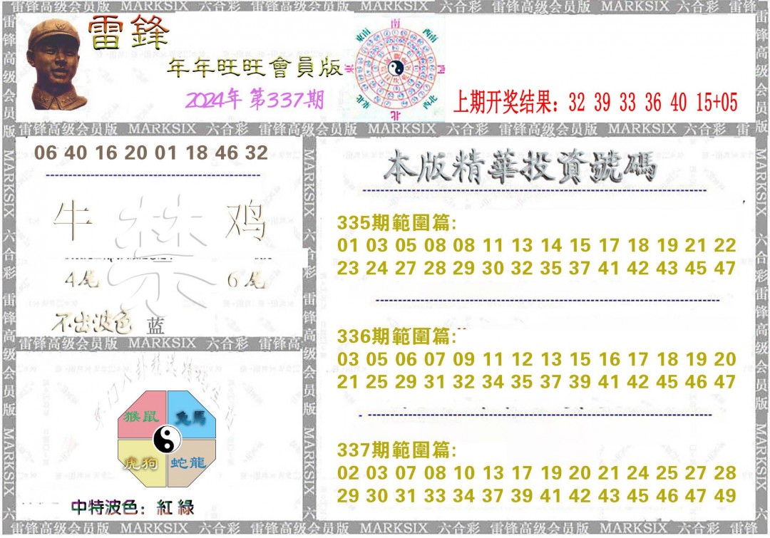 2024337期雷锋鼠年旺旺版