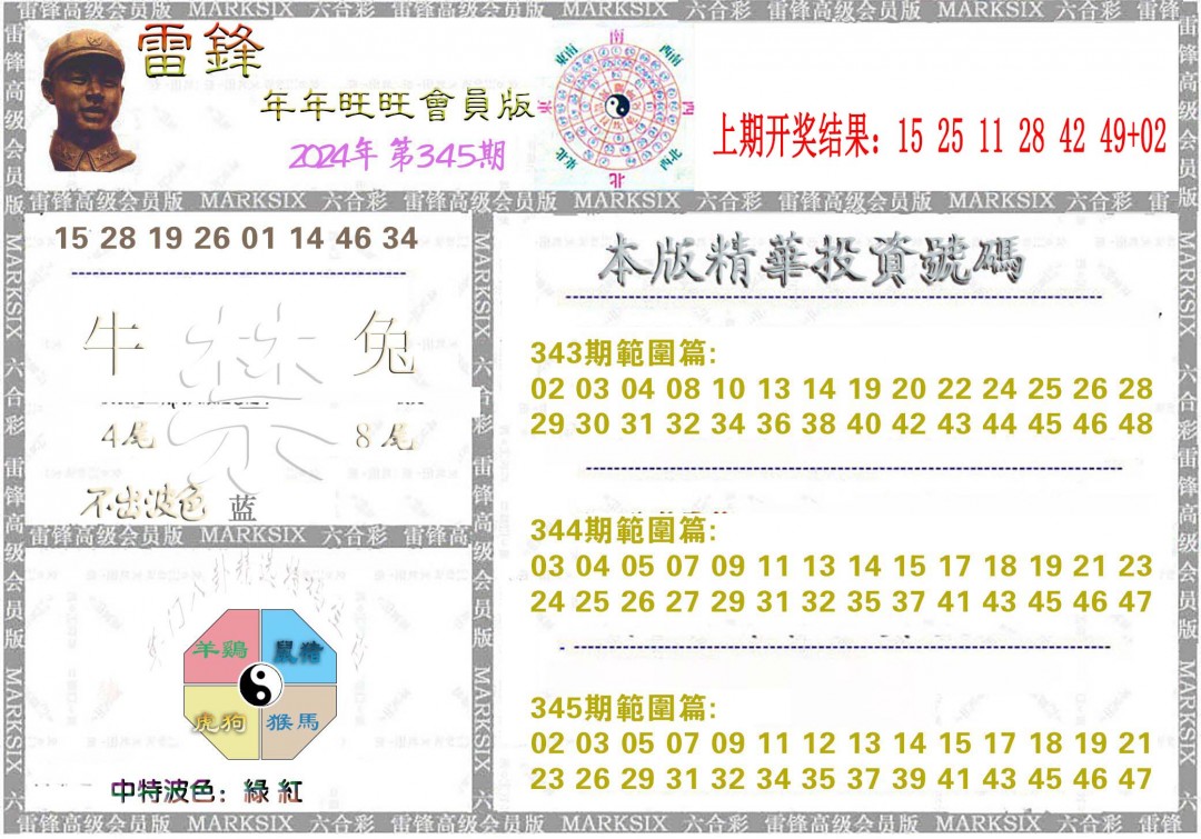 2024345期雷锋鼠年旺旺版