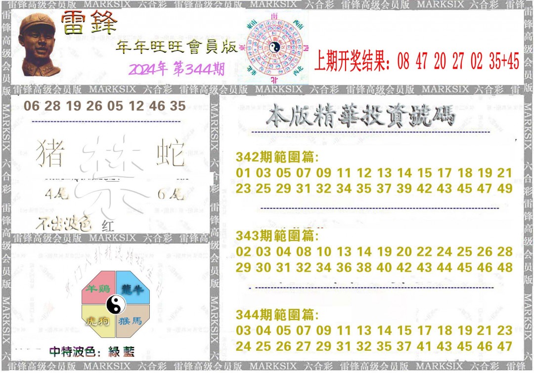 2024344期雷锋鼠年旺旺版