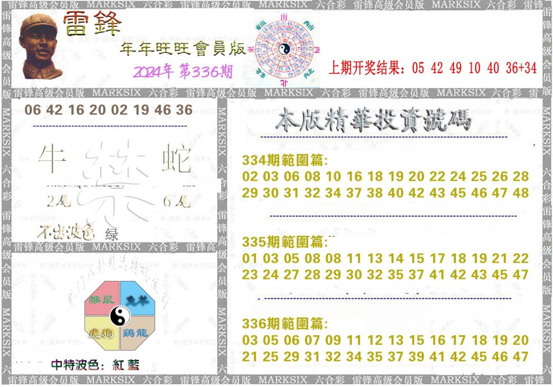 2024336期雷锋鼠年旺旺版