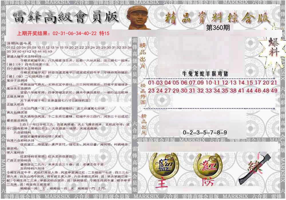 2024360期雷锋资料综合版
