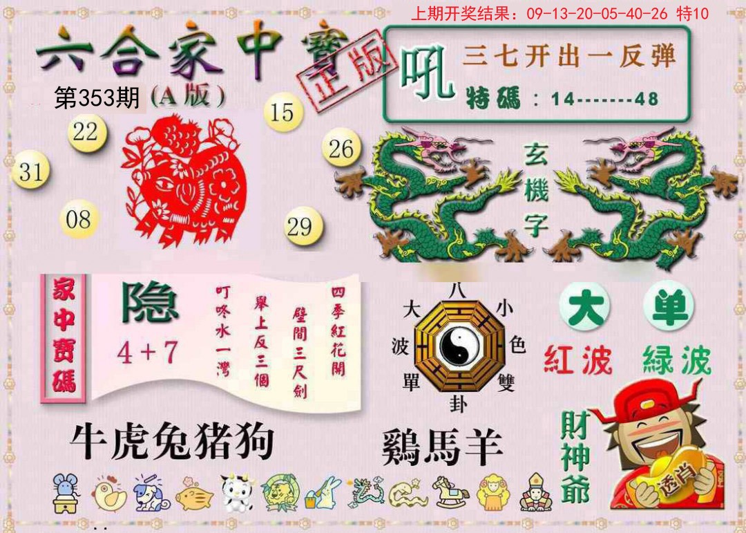 2024353期六合家中宝A