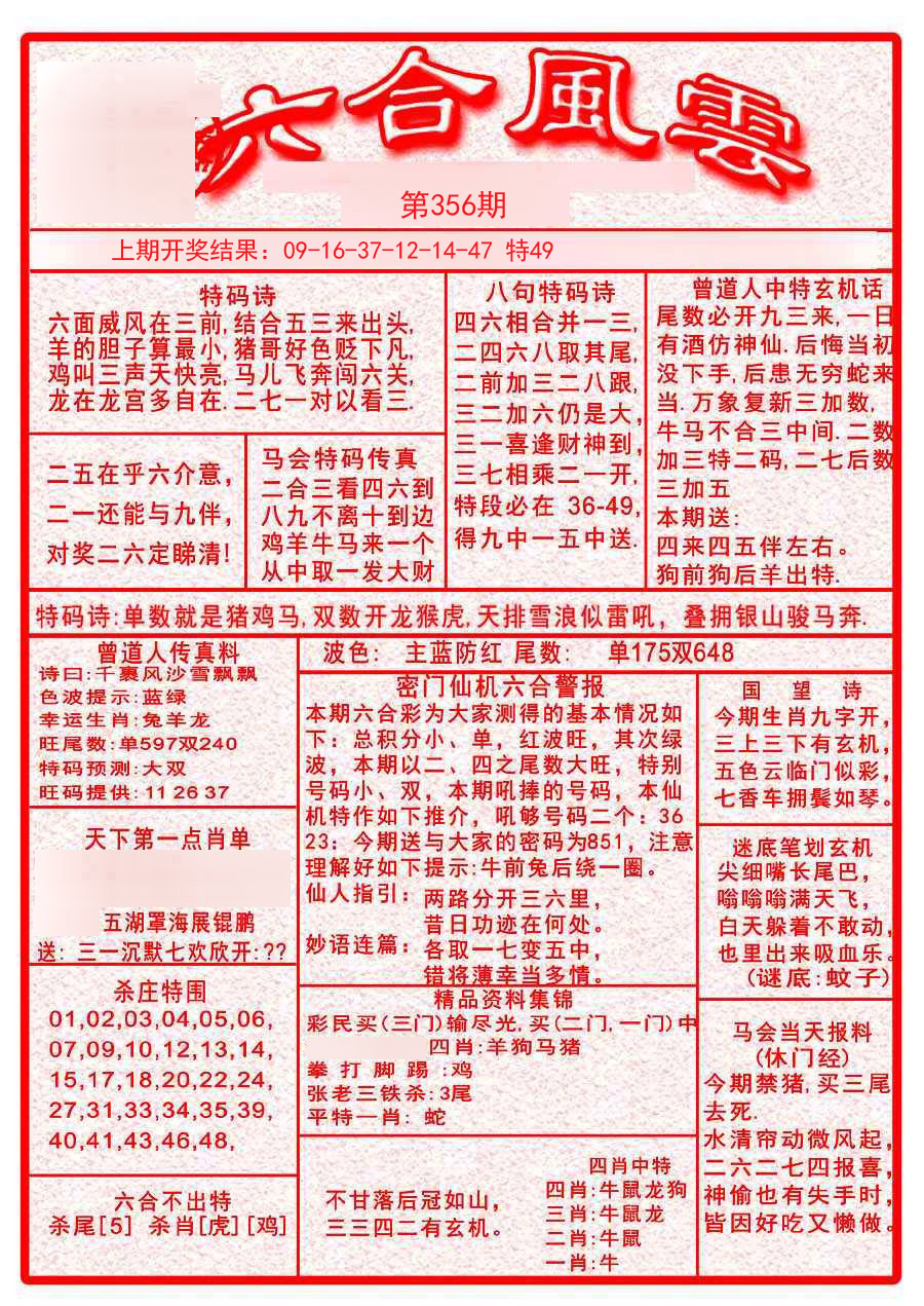 2024356期六合风云A