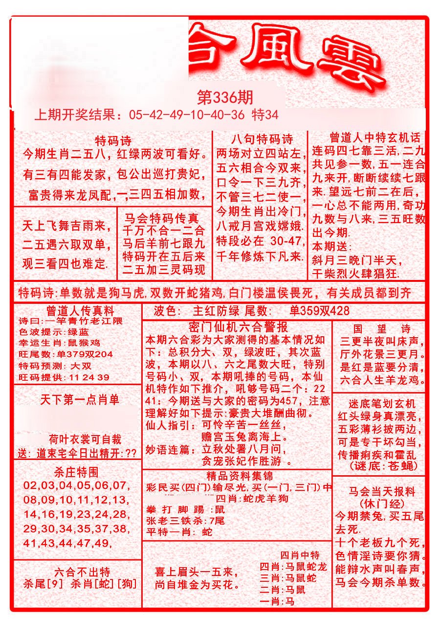2024336期六合风云A