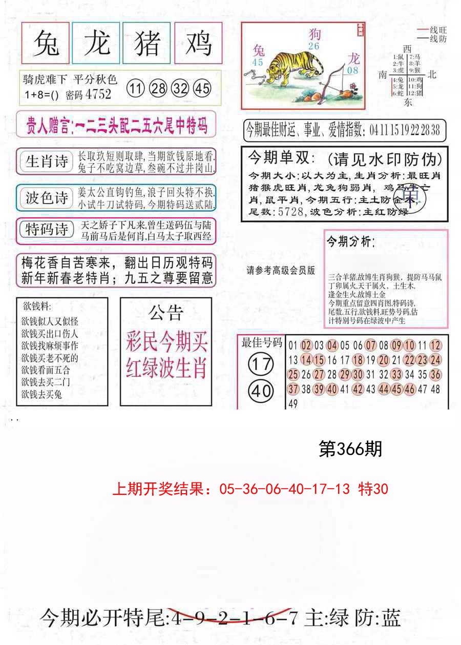 2024366期凤凰闲情A