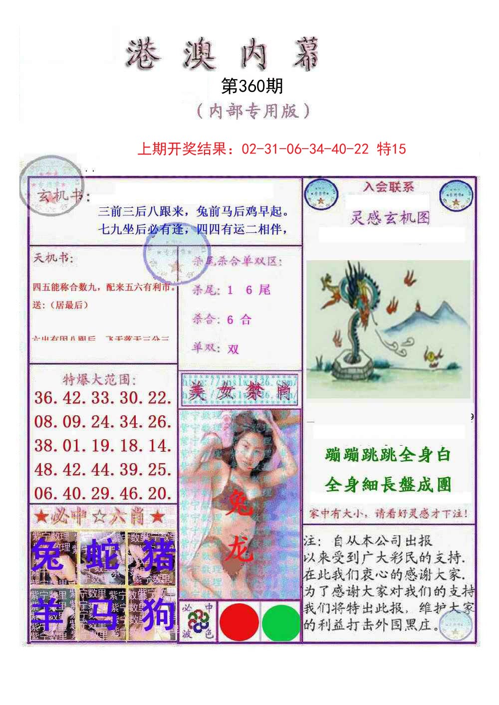 2024360期港澳内幕报