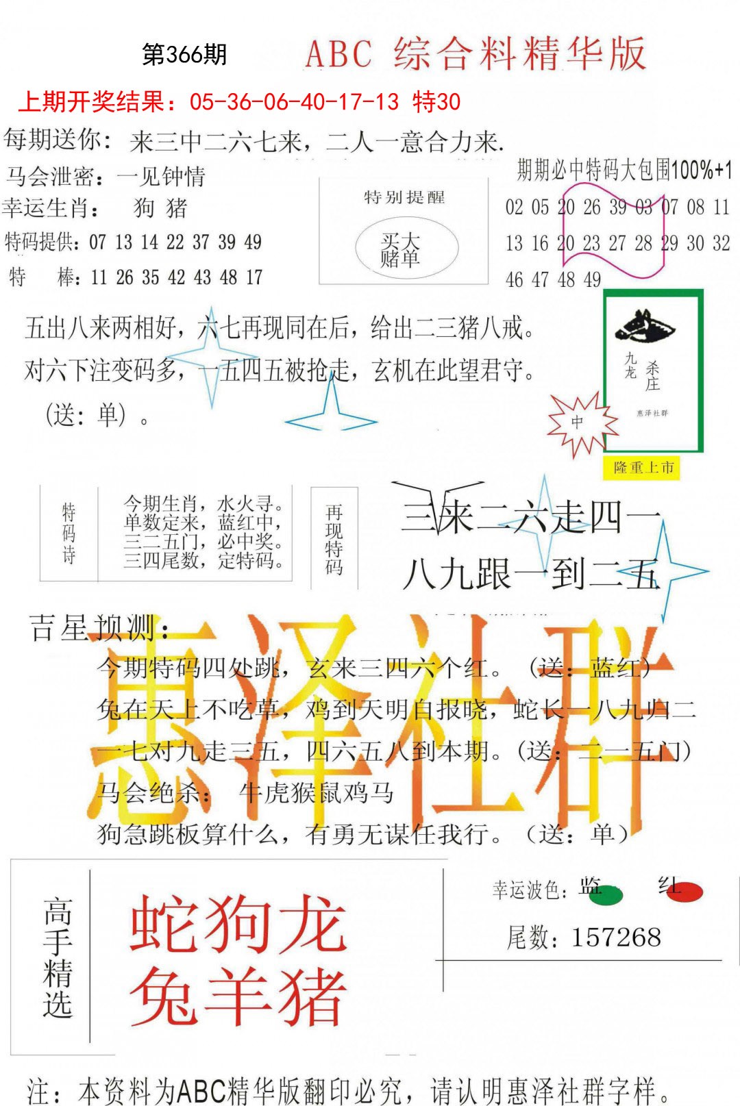 2024366期综合正版资料
