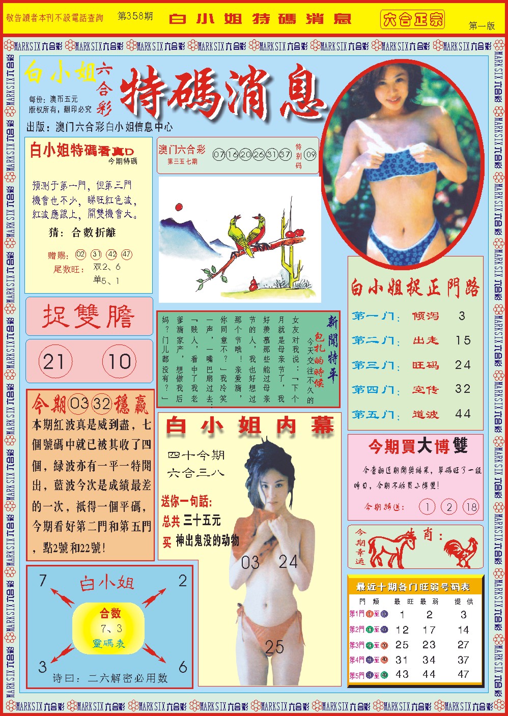 2024358期白小姐特码消息A