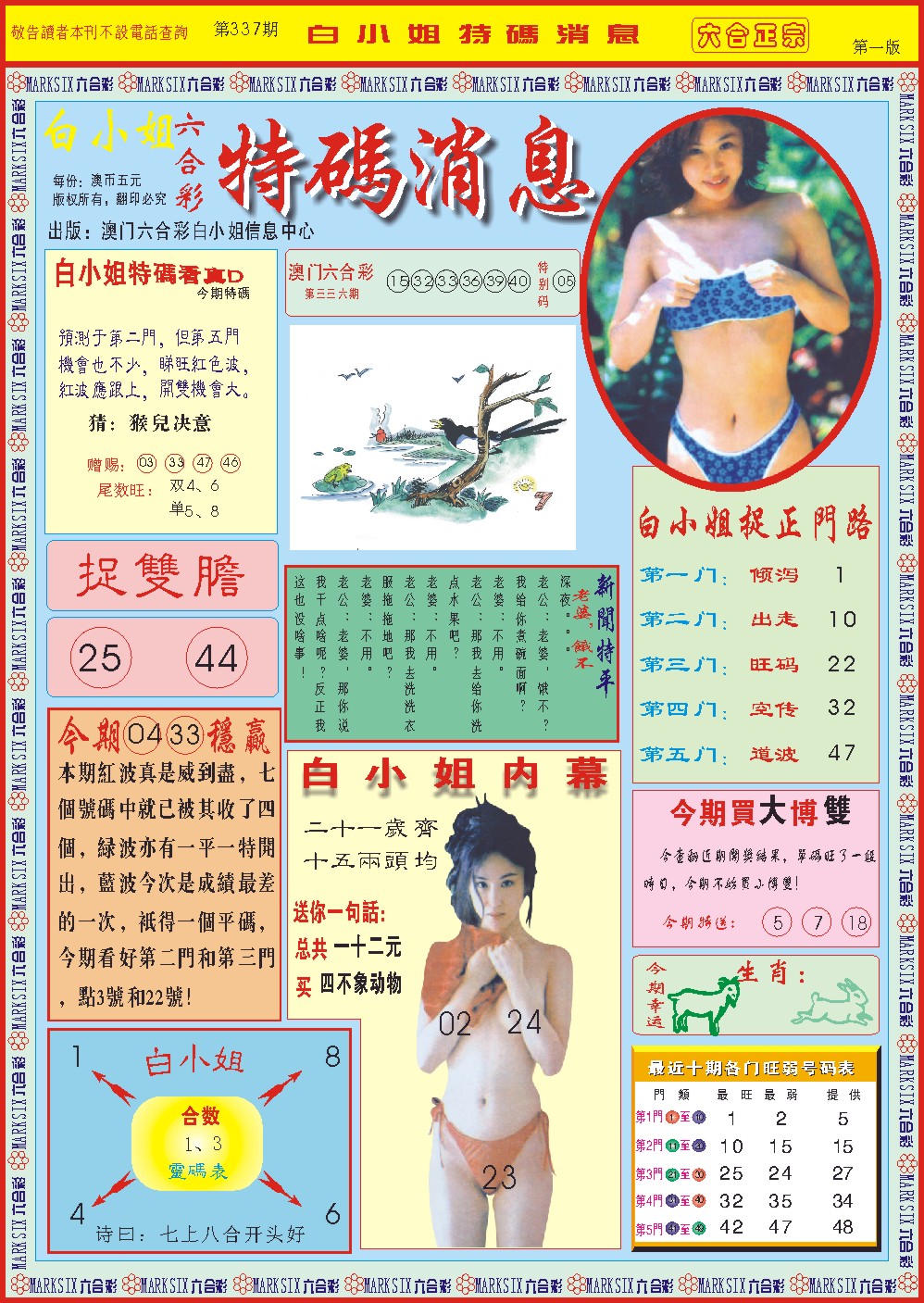 2024337期白小姐特码消息A