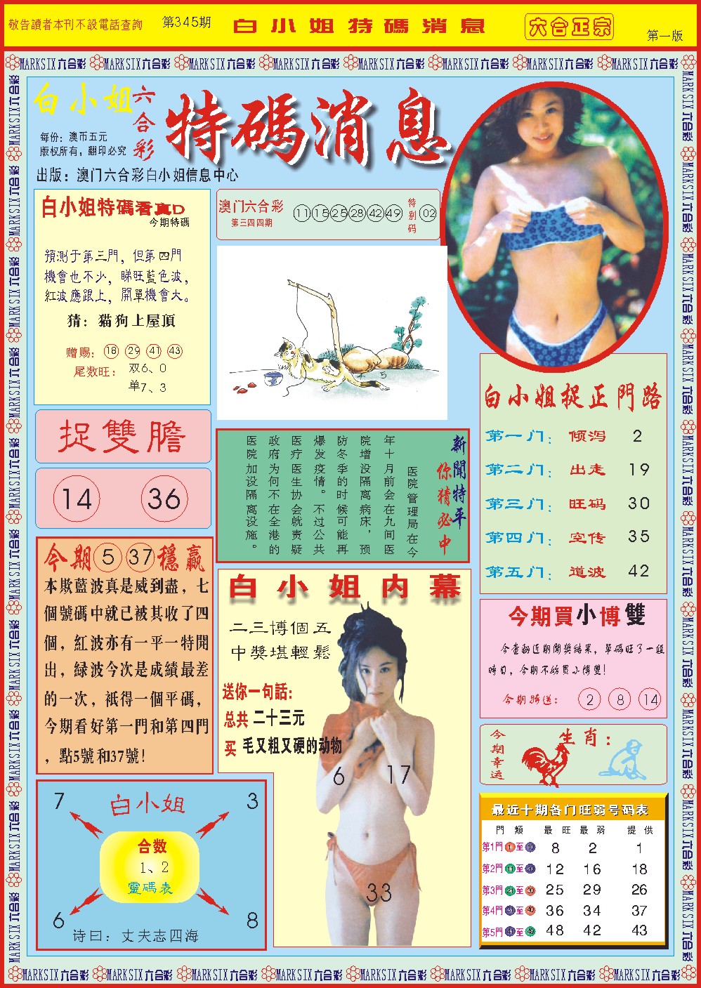 2024345期白小姐特码消息A