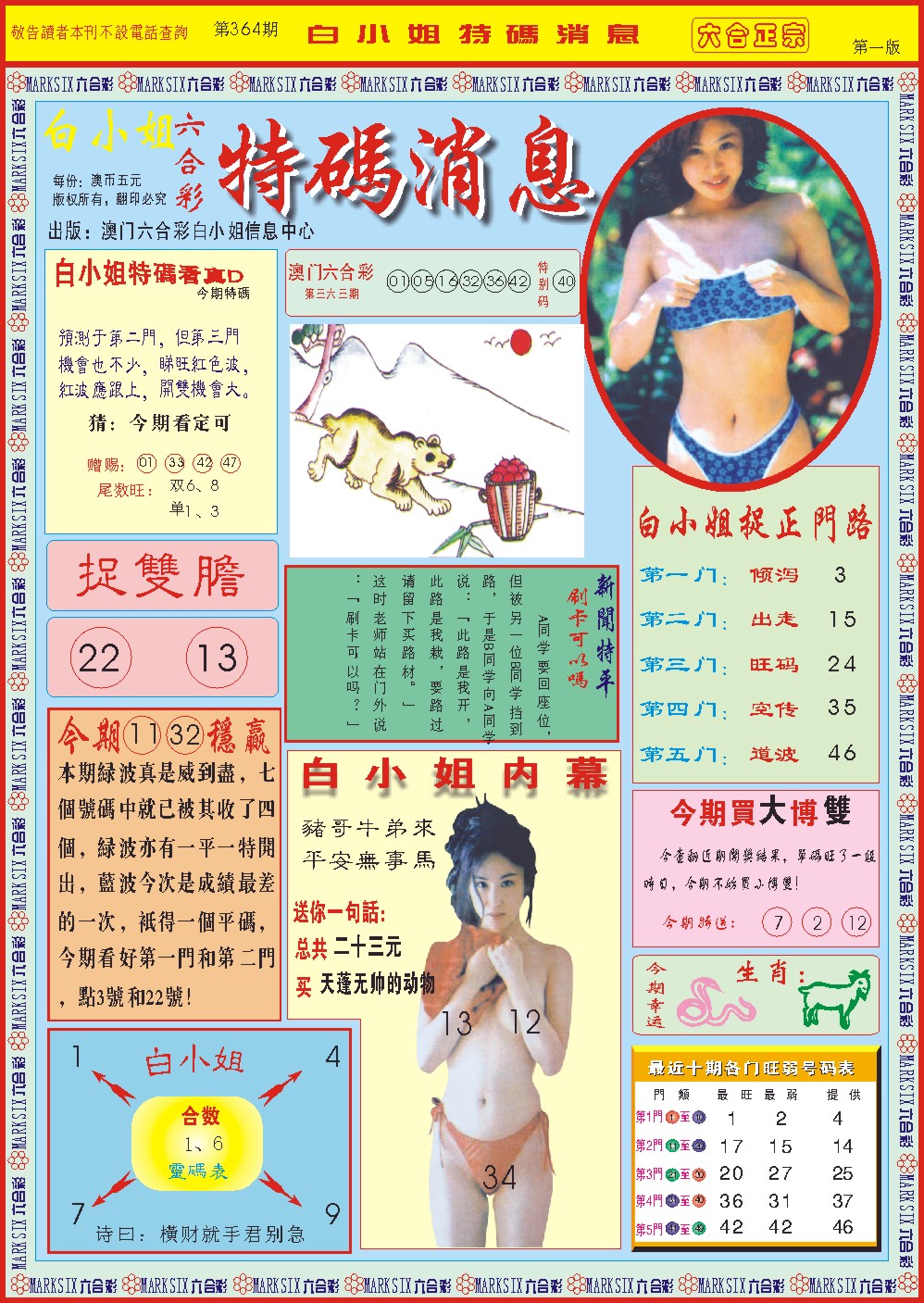 2024364期白小姐特码消息A