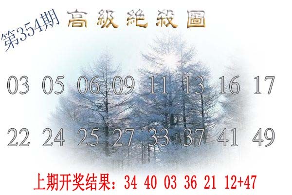 2024354期高级内部绝杀