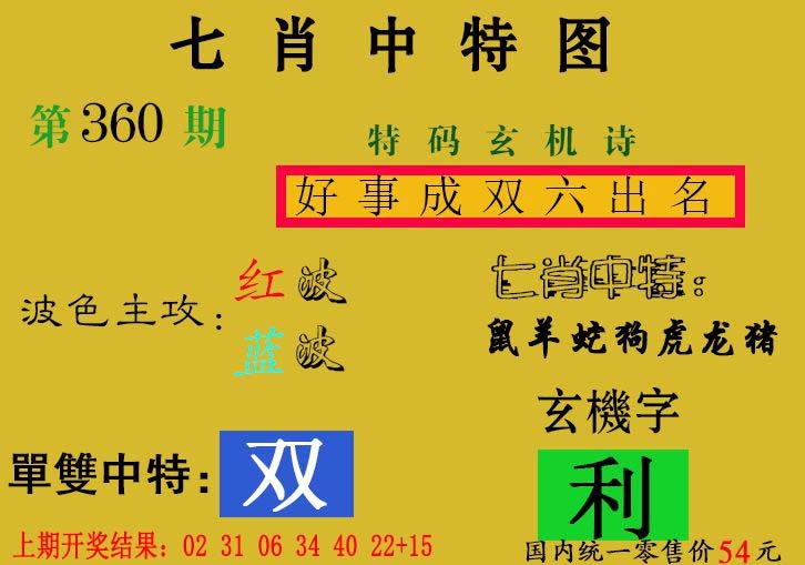 2024360期七肖中特