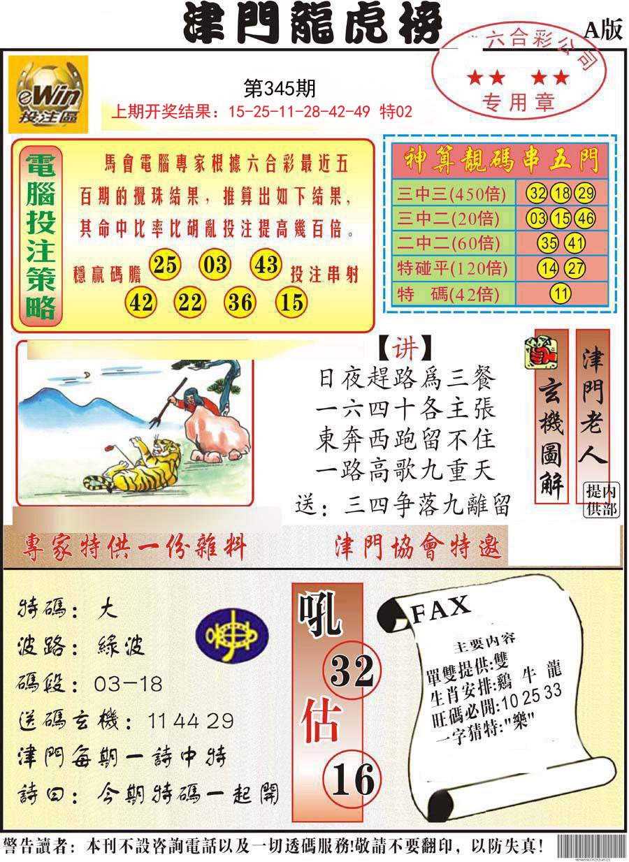 2024345期津门龙虎榜A