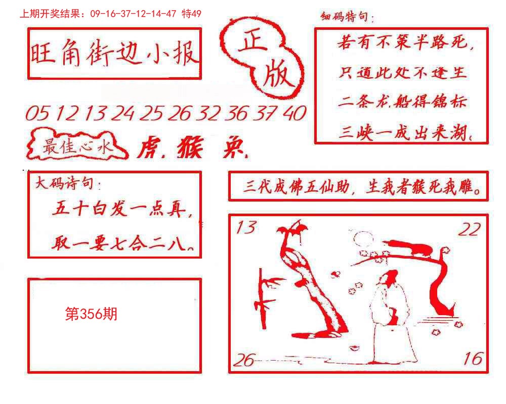 2024356期旺角街边小报