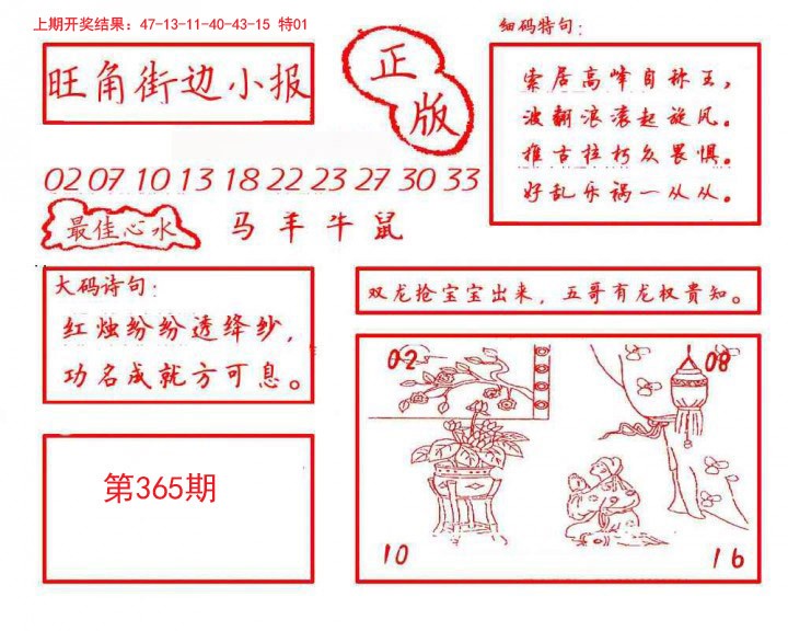 2024365期旺角街边小报