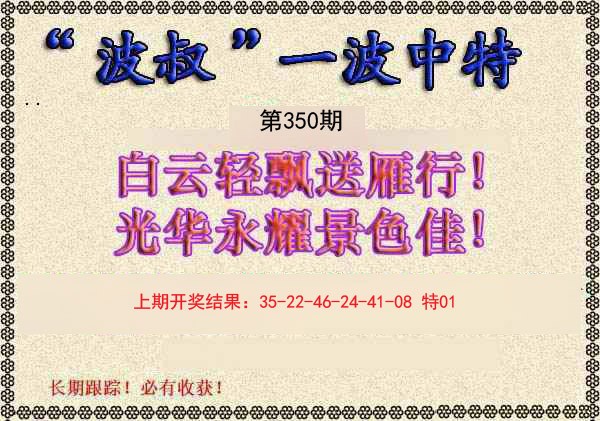 2024350期波叔一波中特