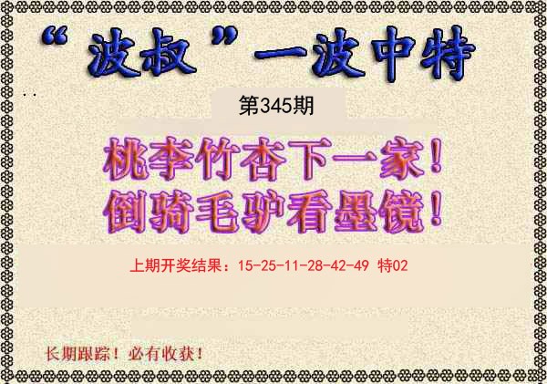 2024345期波叔一波中特