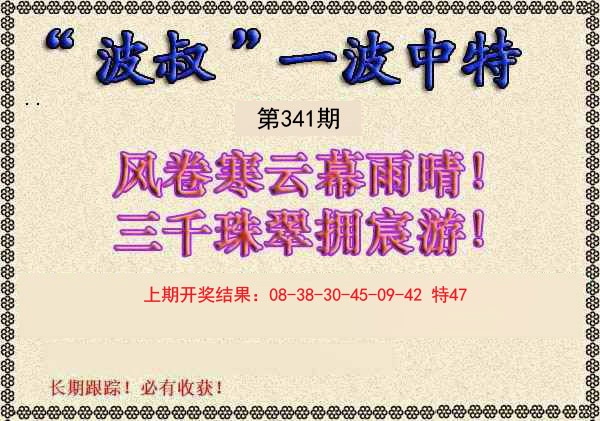 2024341期波叔一波中特