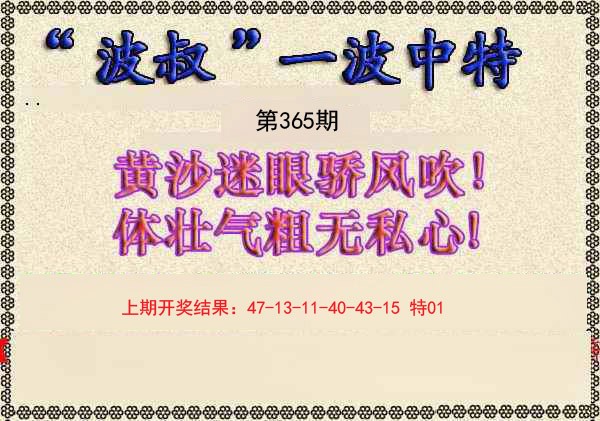 2024365期波叔一波中特