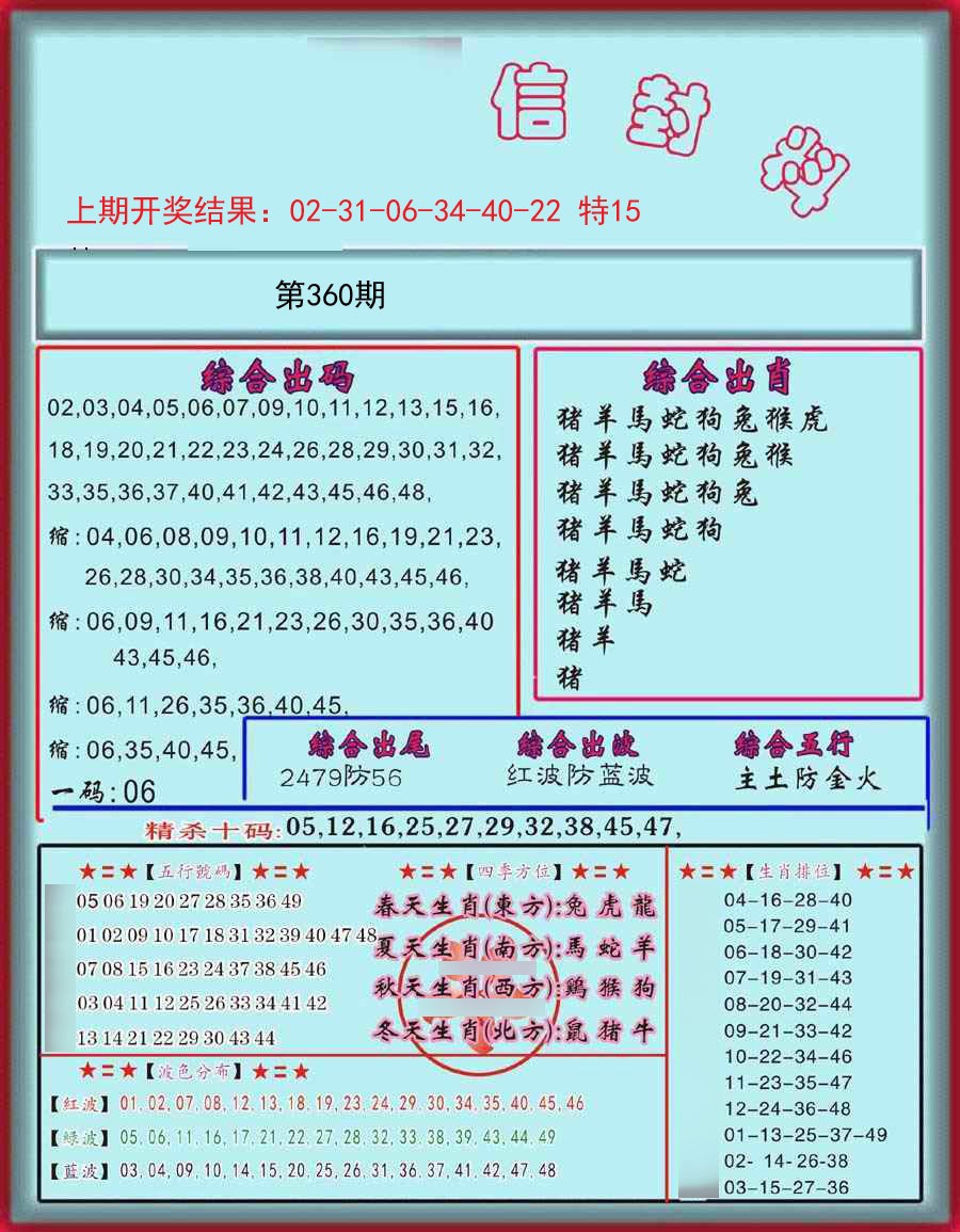 2024360期信封料