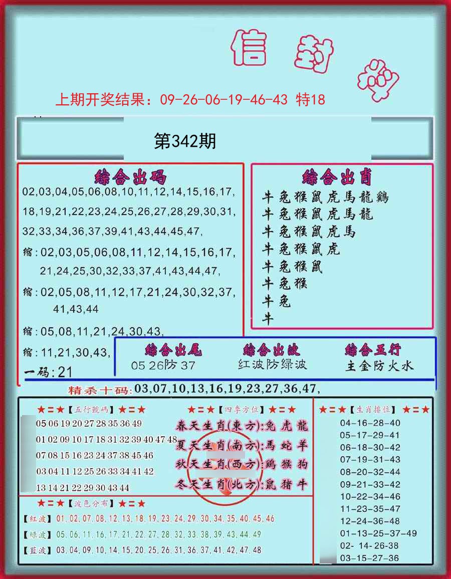 2024342期信封料