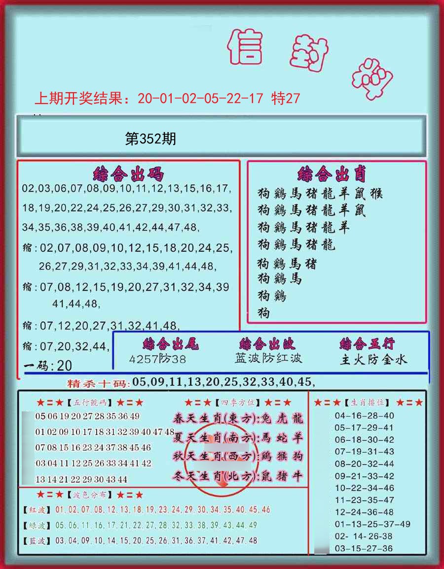 2024352期信封料
