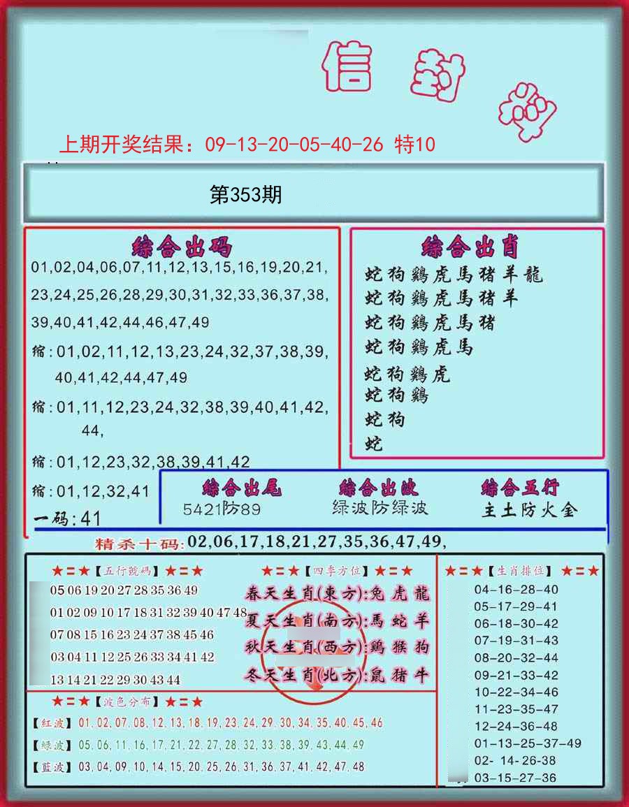 2024353期信封料
