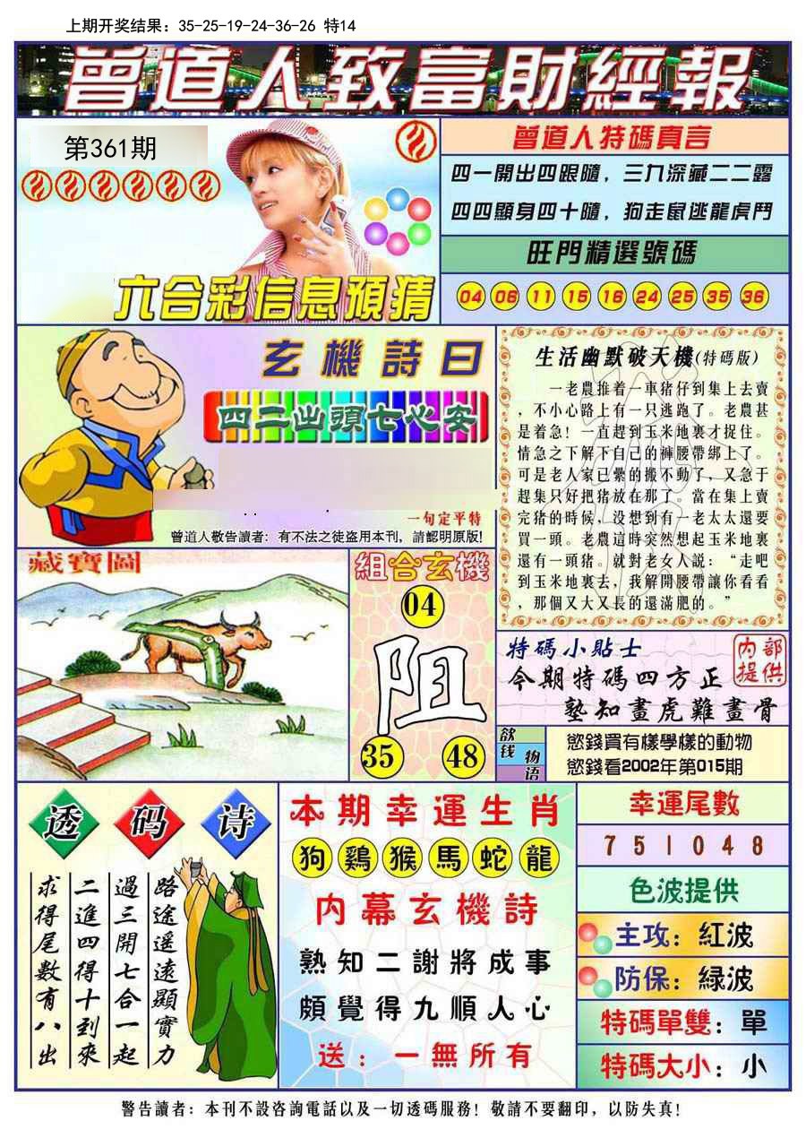 2024361期曾道人致福财经