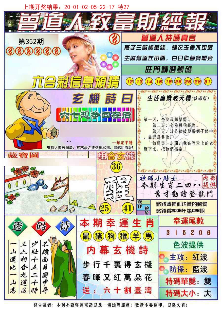 2024352期曾道人致福财经