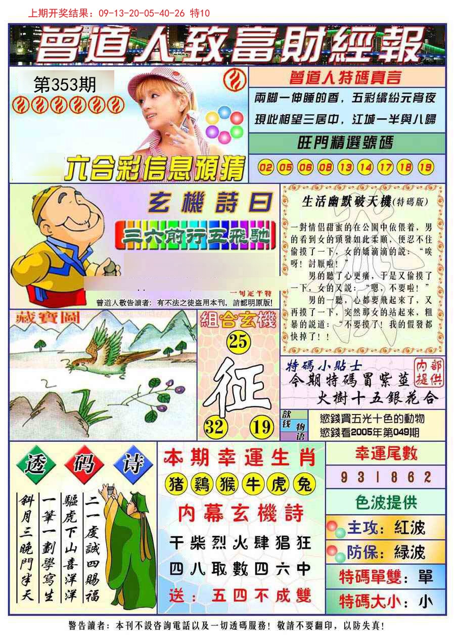 2024353期曾道人致福财经