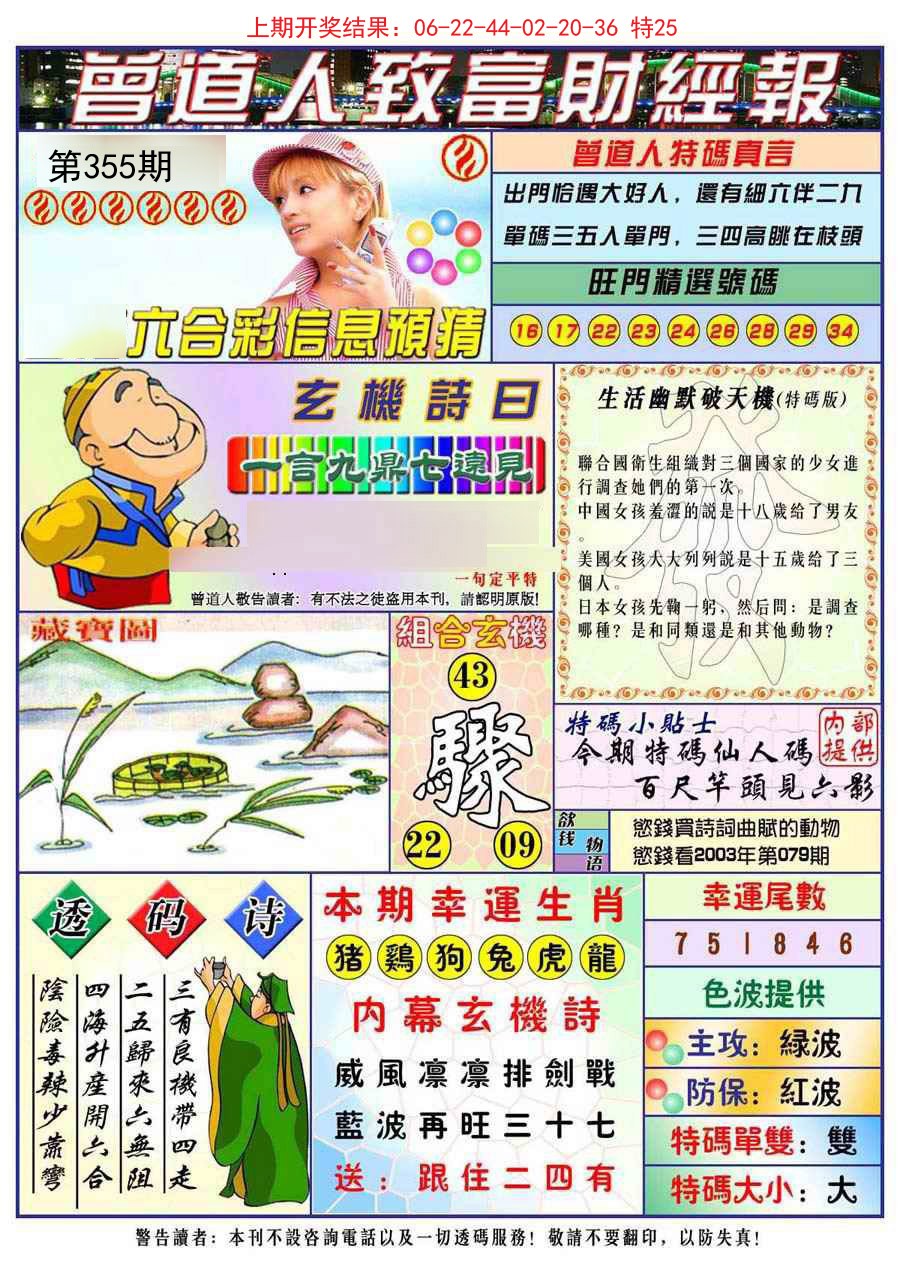 2024355期曾道人致福财经