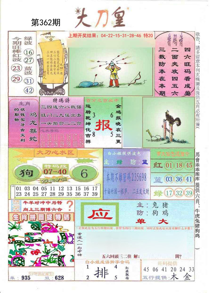 2024362期大刀皇