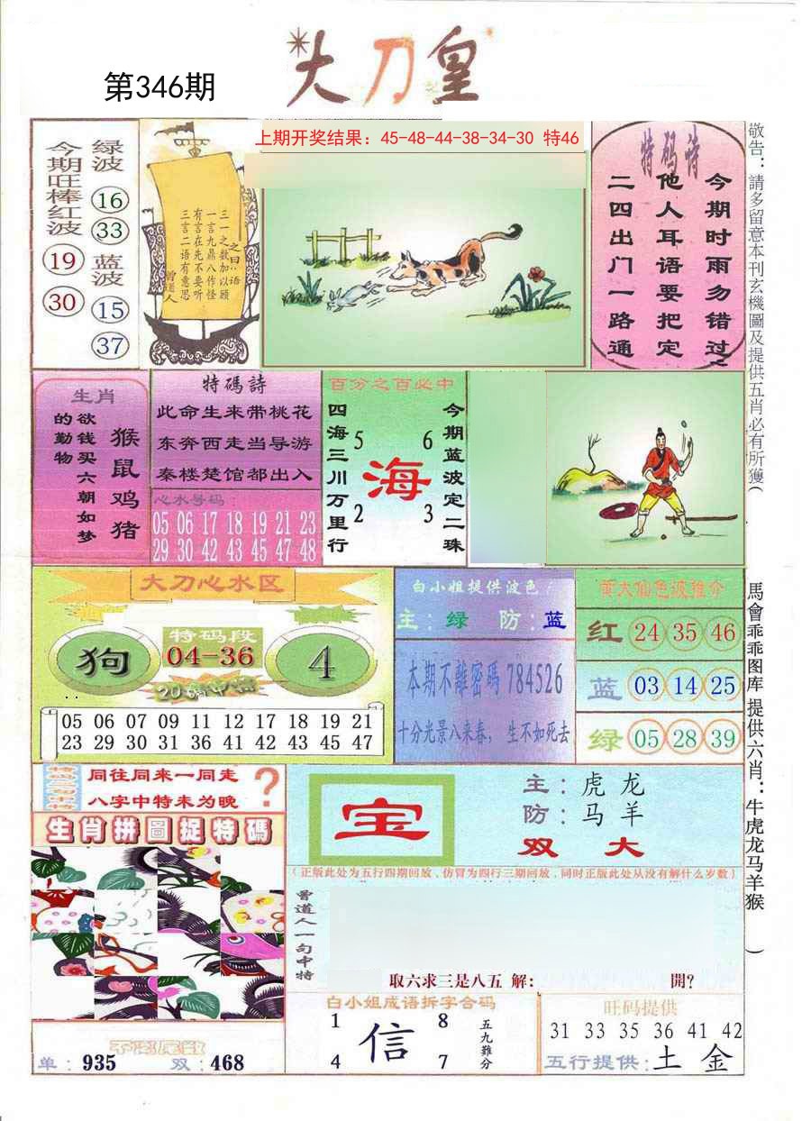 2024346期大刀皇