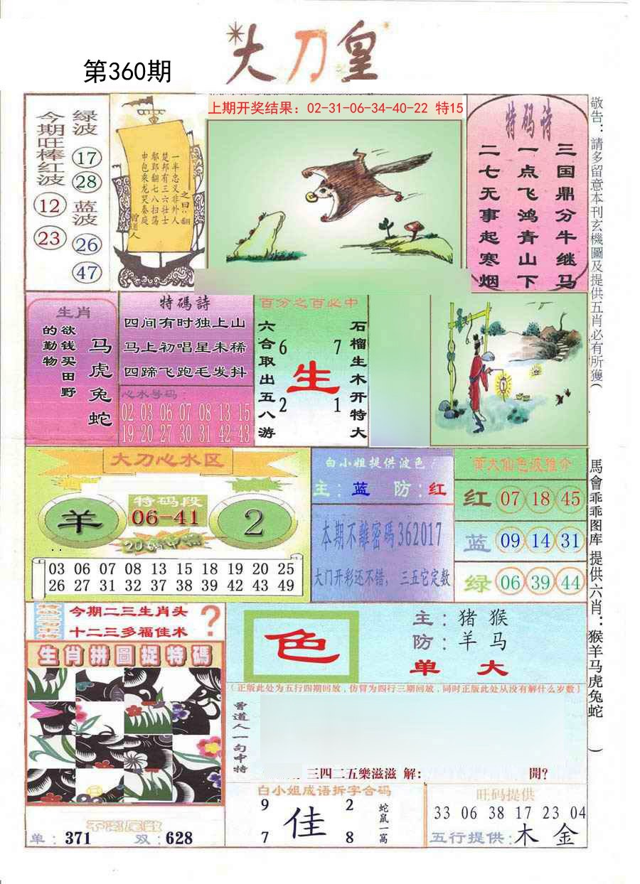 2024360期大刀皇