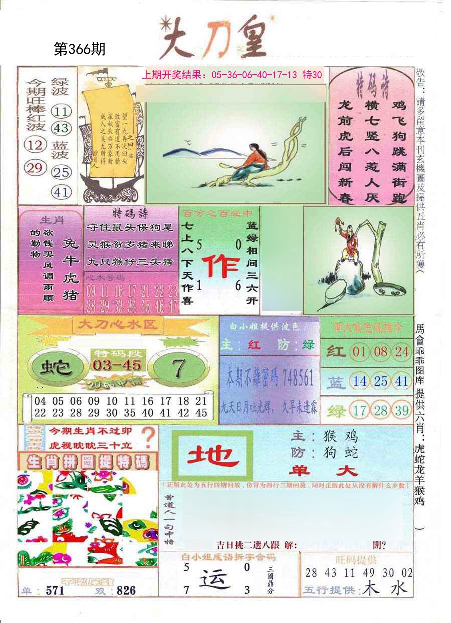 2024366期大刀皇
